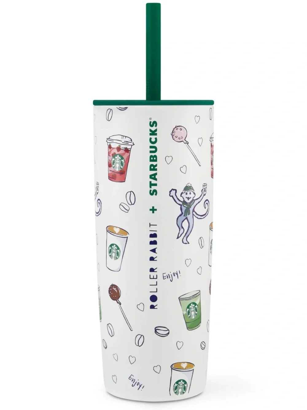 Roller Rabbit X Starbucks Coffeehouse Bonanza Stainless Steel Cold Cup NEW